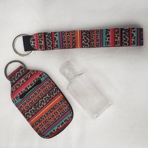 Cheetah Print Lotion Holder with Matching Wristlet Lanyard